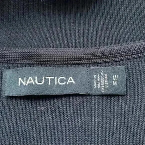 Nautica 1/4 Zip Pullover Sweater Maroon Burgundy Cotton Size Medium - Picture 11 of 13